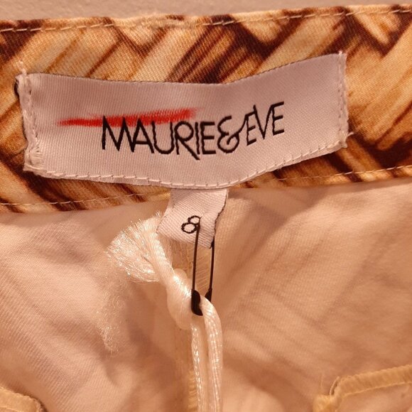 NEW Maurie + Eve Jolie Skinny Pants Jeans Weave Print US Size 4 Tan Cream - Picture 14 of 16